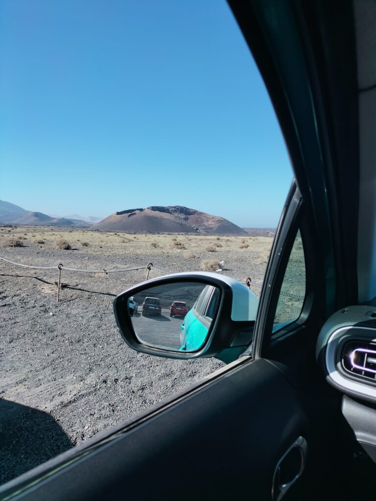 The volcano seen from the window of our rental car. Photo taken from the parking lot.