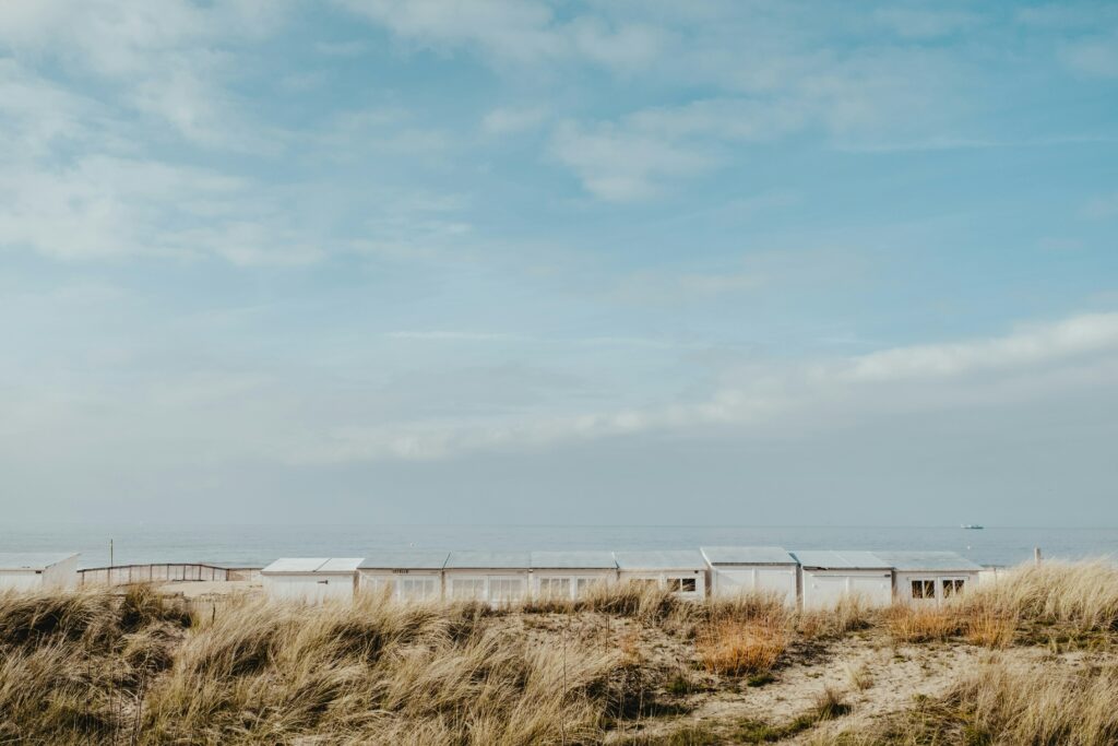 Overview of the sky and the beach of Knokke-Heist.