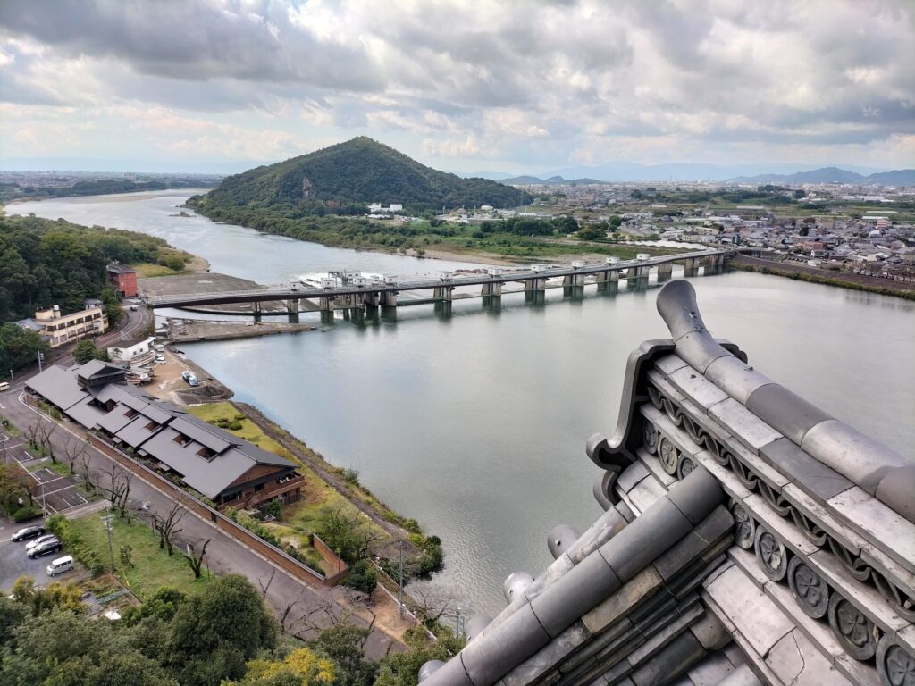 View from the top of Inuyama Castle over the river.