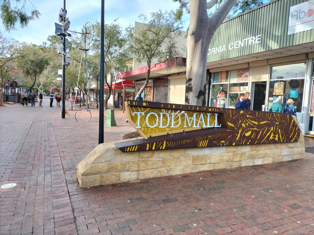 The Todd Mall in the centre of Alice Springs.