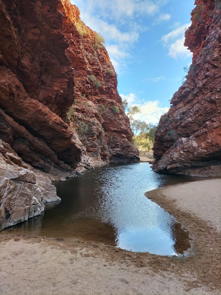 Simpson's gap with two cliffs and a pond.