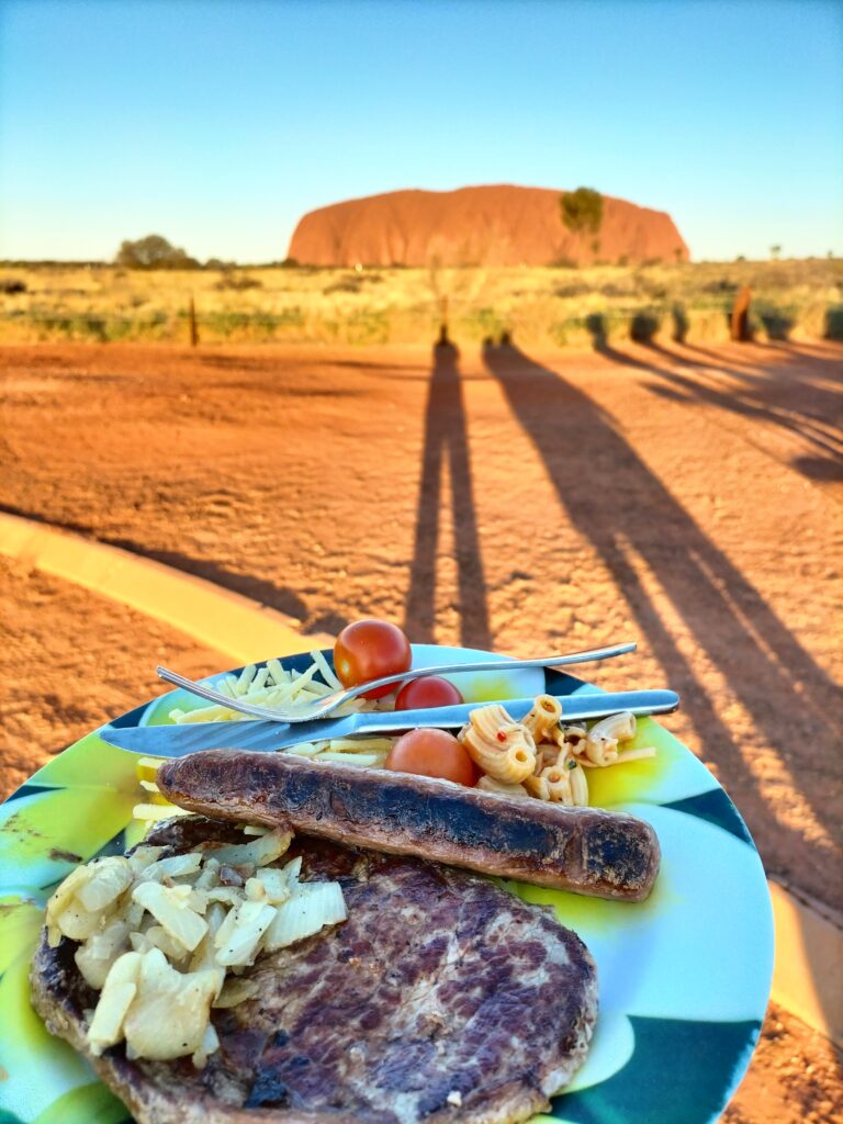 My plate with BBQ in Uluru.