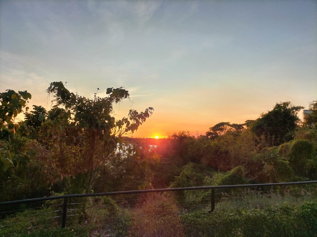 Sunset in Darwin's Harbour Edge Lookout.