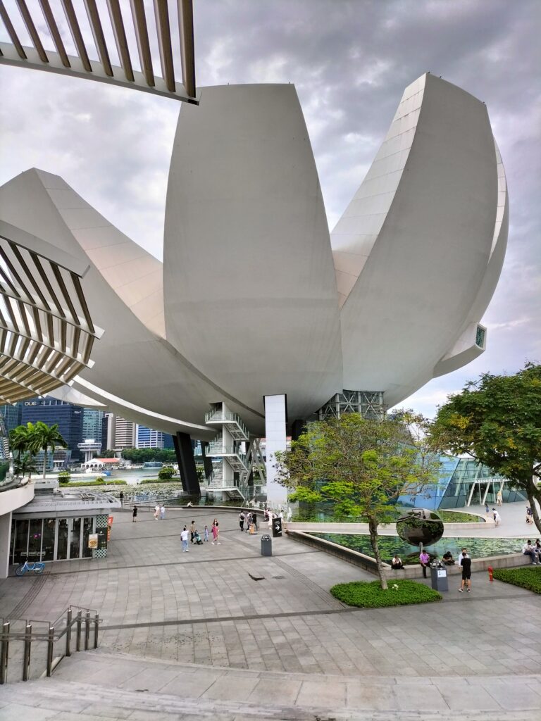 The futuristic ArtScience Museum.