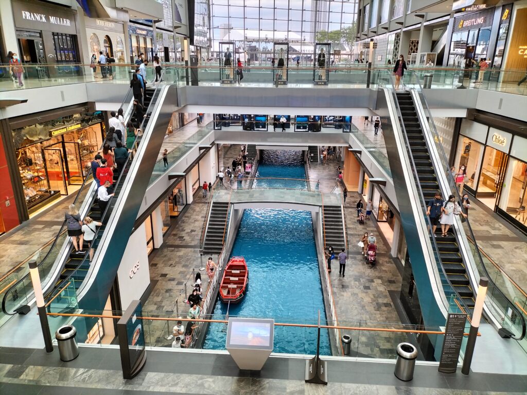 Inside the Marina Bay Sands.