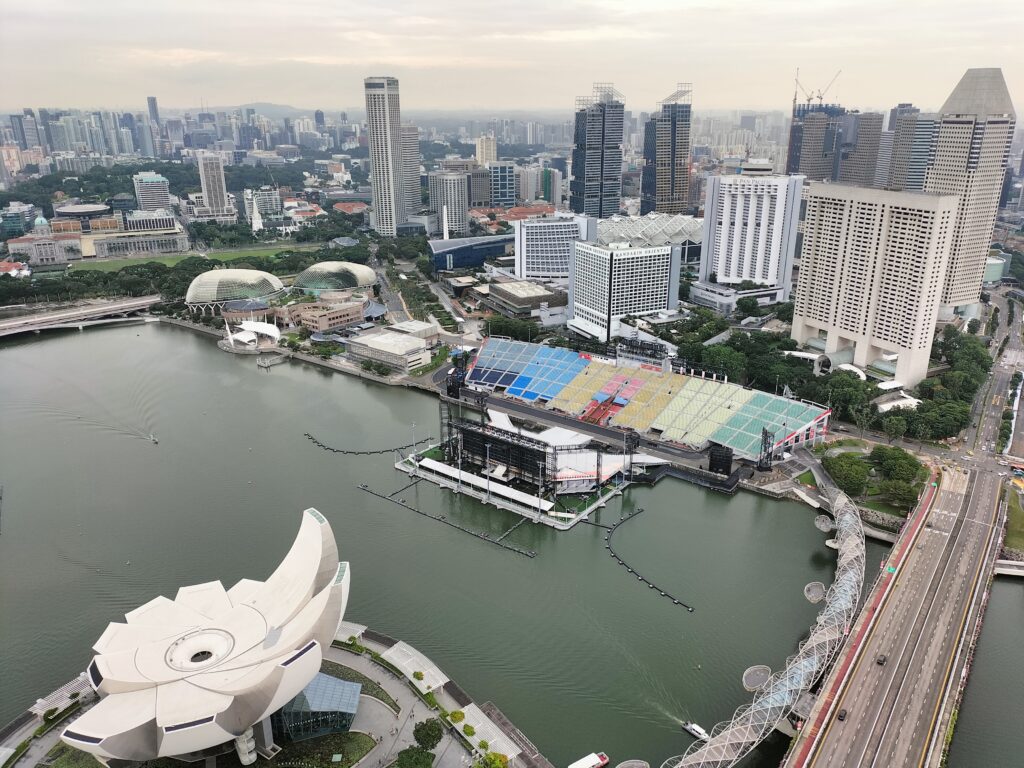 Panoramic view of the city with Museum of Science and Formula 1 Circuit.