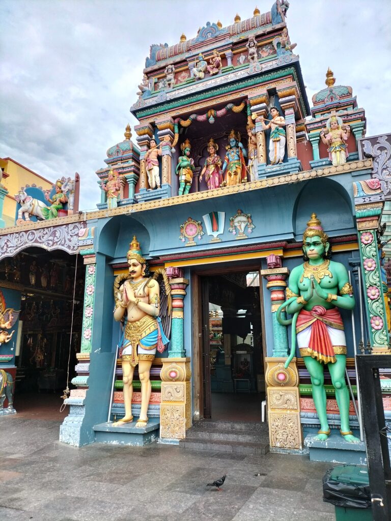 Statues of Gods in one of Sri Veeramakaliamman Temple exits.