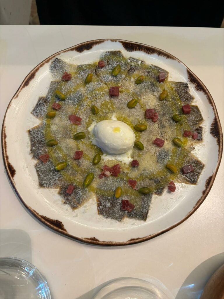 View of a dish ordered at La alameda de Hercules, Seville.