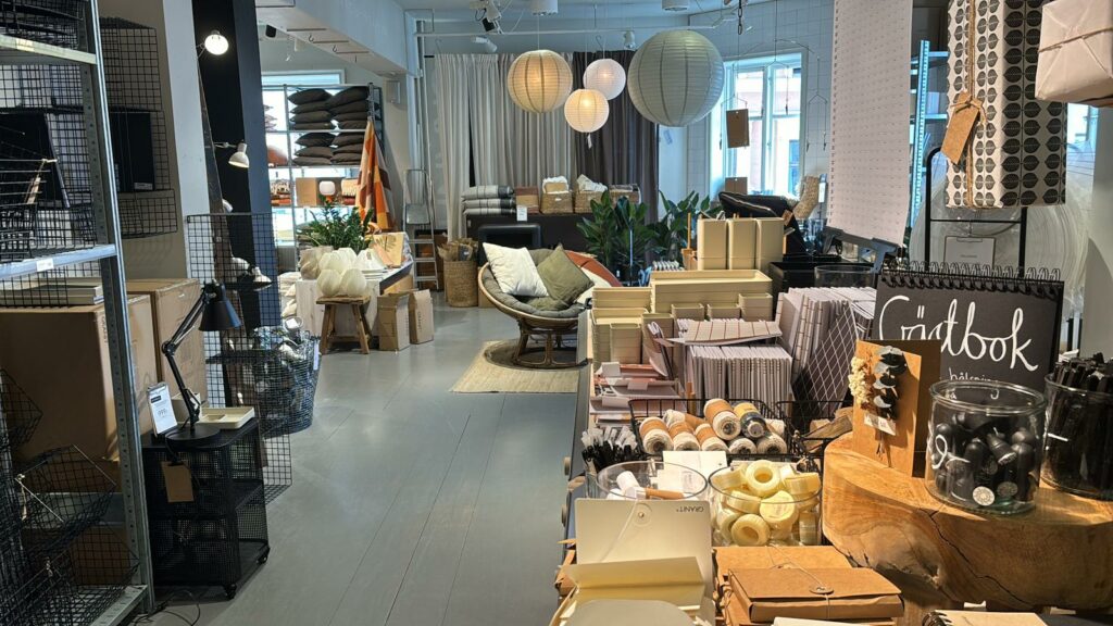 Inside Granit full of scandinavian objects for the house.