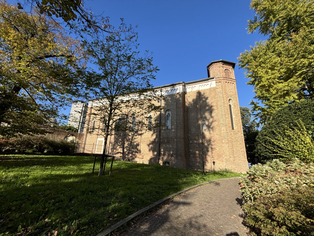 Cappella degli Scrovegni from outside with trees and garden. What to See in Padua in 1 Day