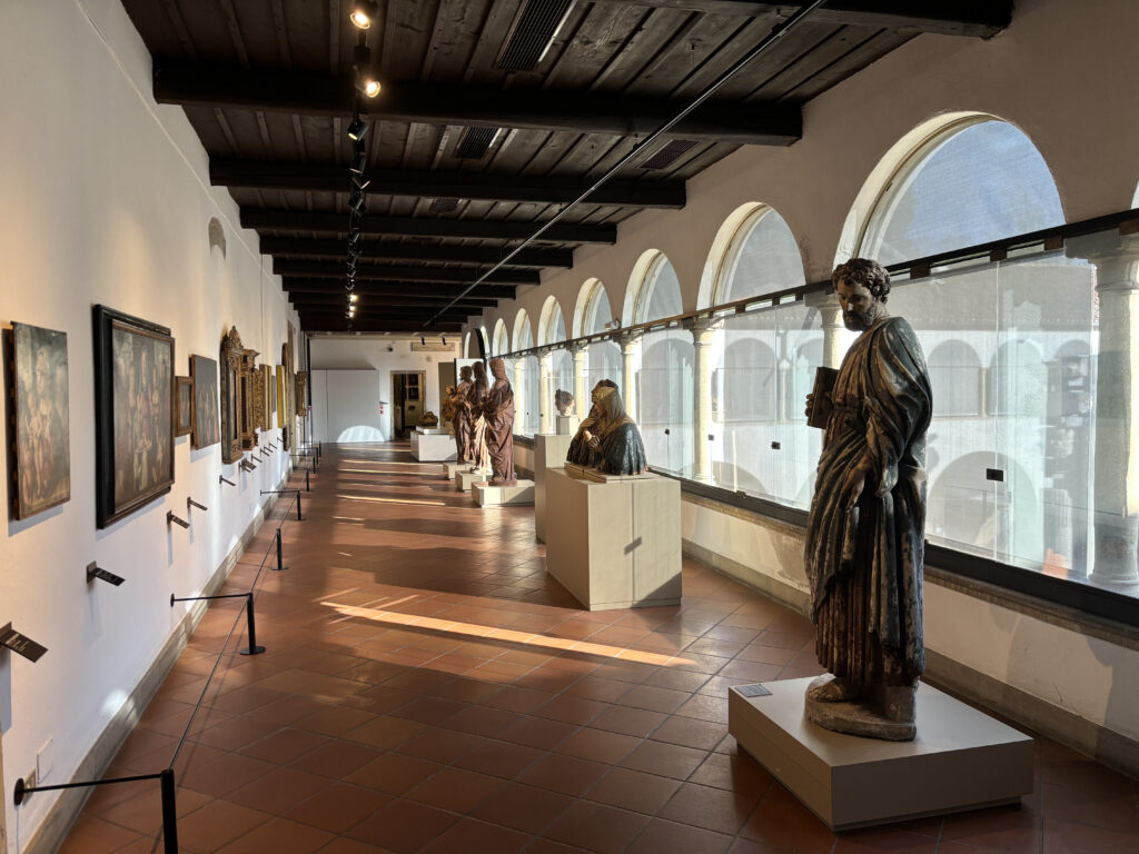 Statues inside the Musei Civici agli Eremitani.