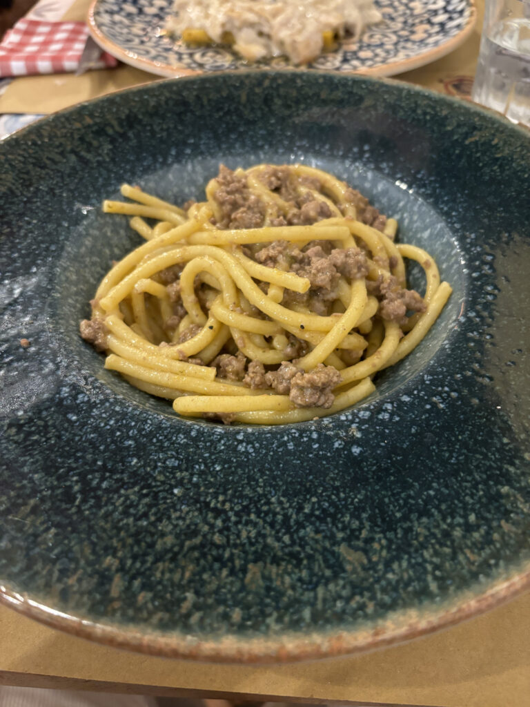 The bigoli with duck ragu.