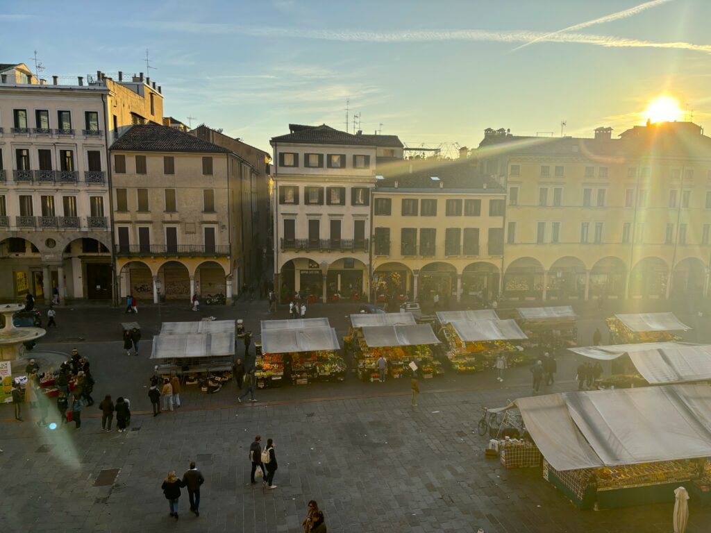 View of Piazza delle Erbe and Palazzo della Ragione.