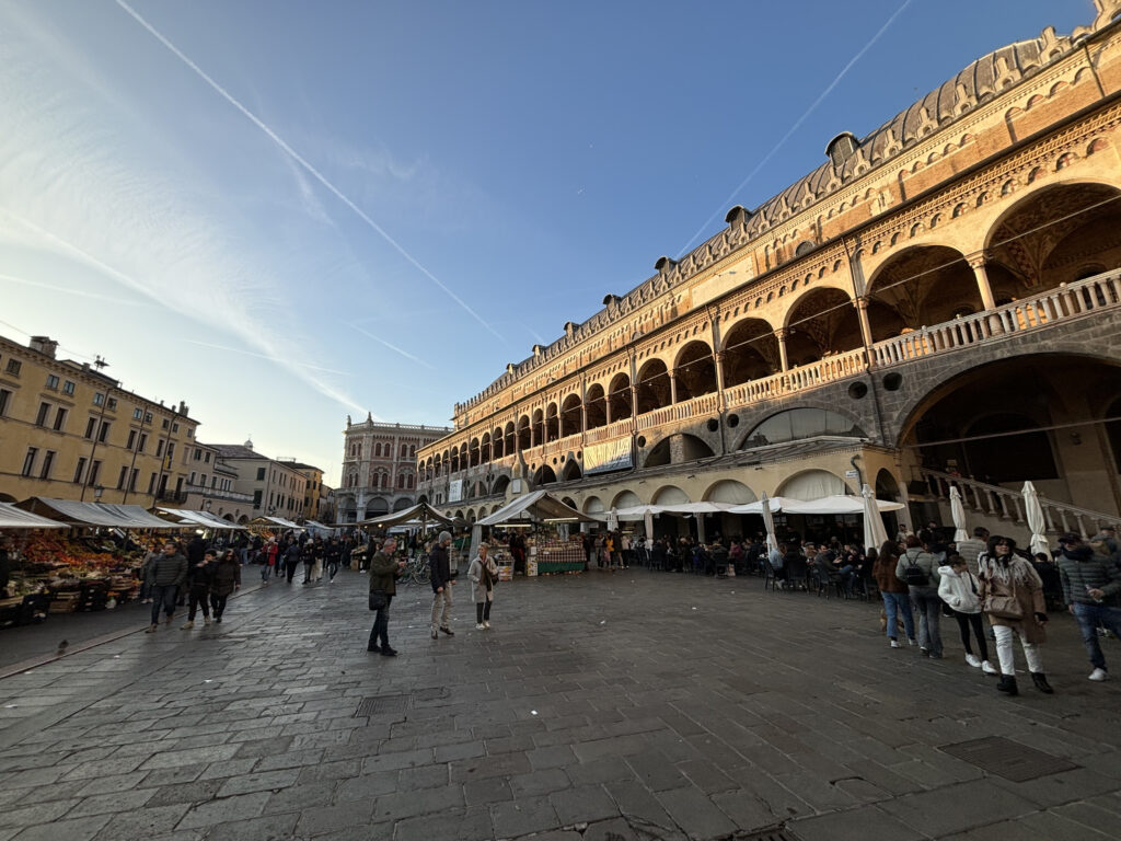 View of Piazza della Frutta and Palazzo della Ragione.