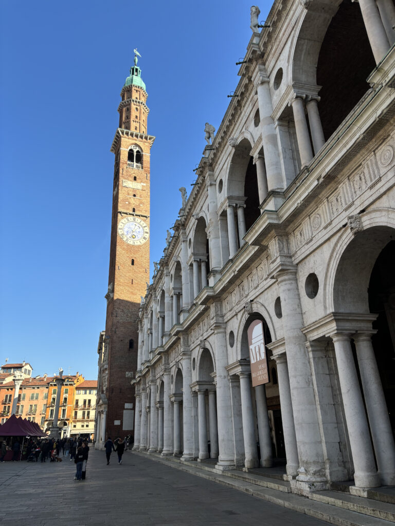 Piazza dei Signori with the tower and Basilica Palladiana on the right