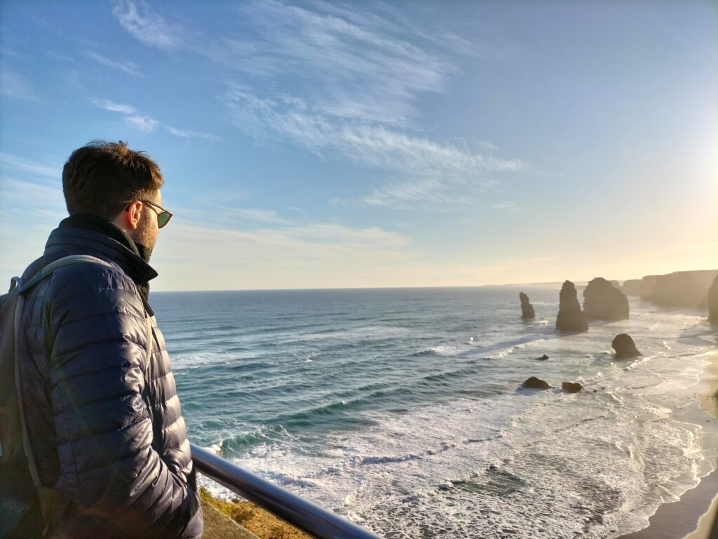 Tiziano admiring the 12 apostles.