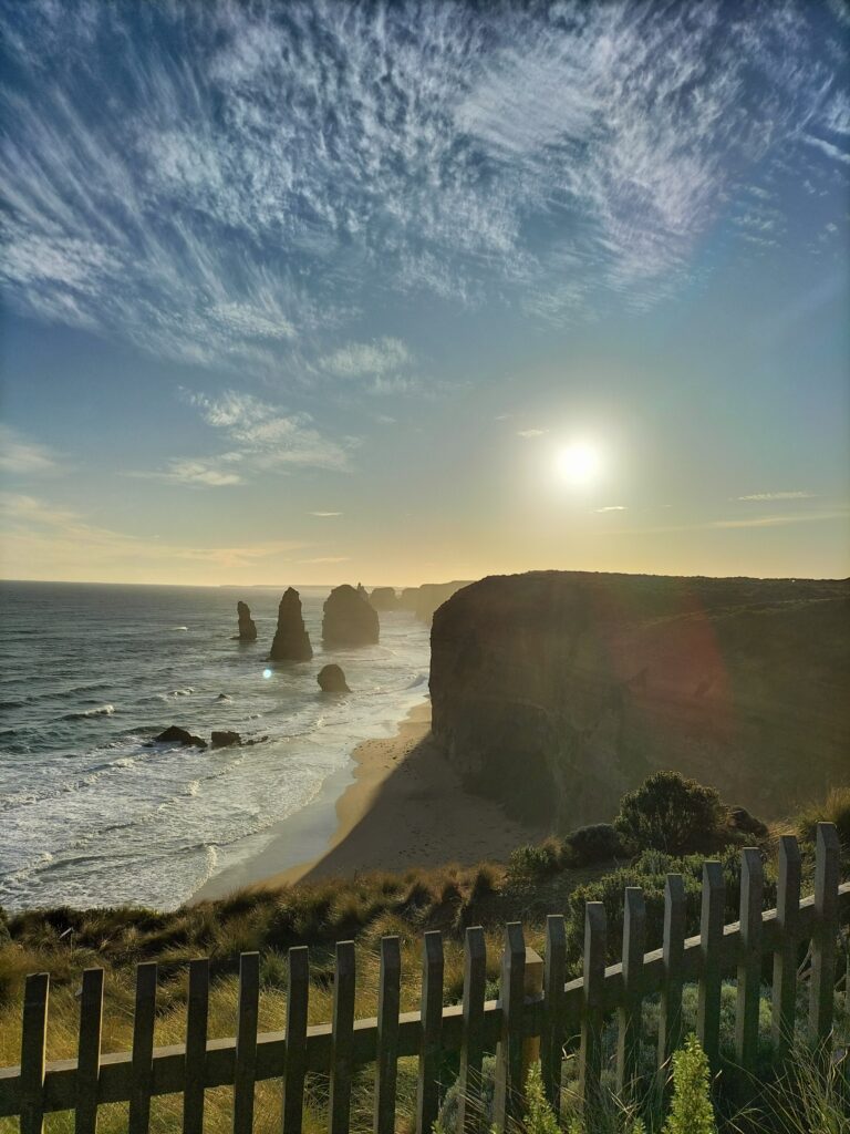 View of the 12 apostles from a hill.